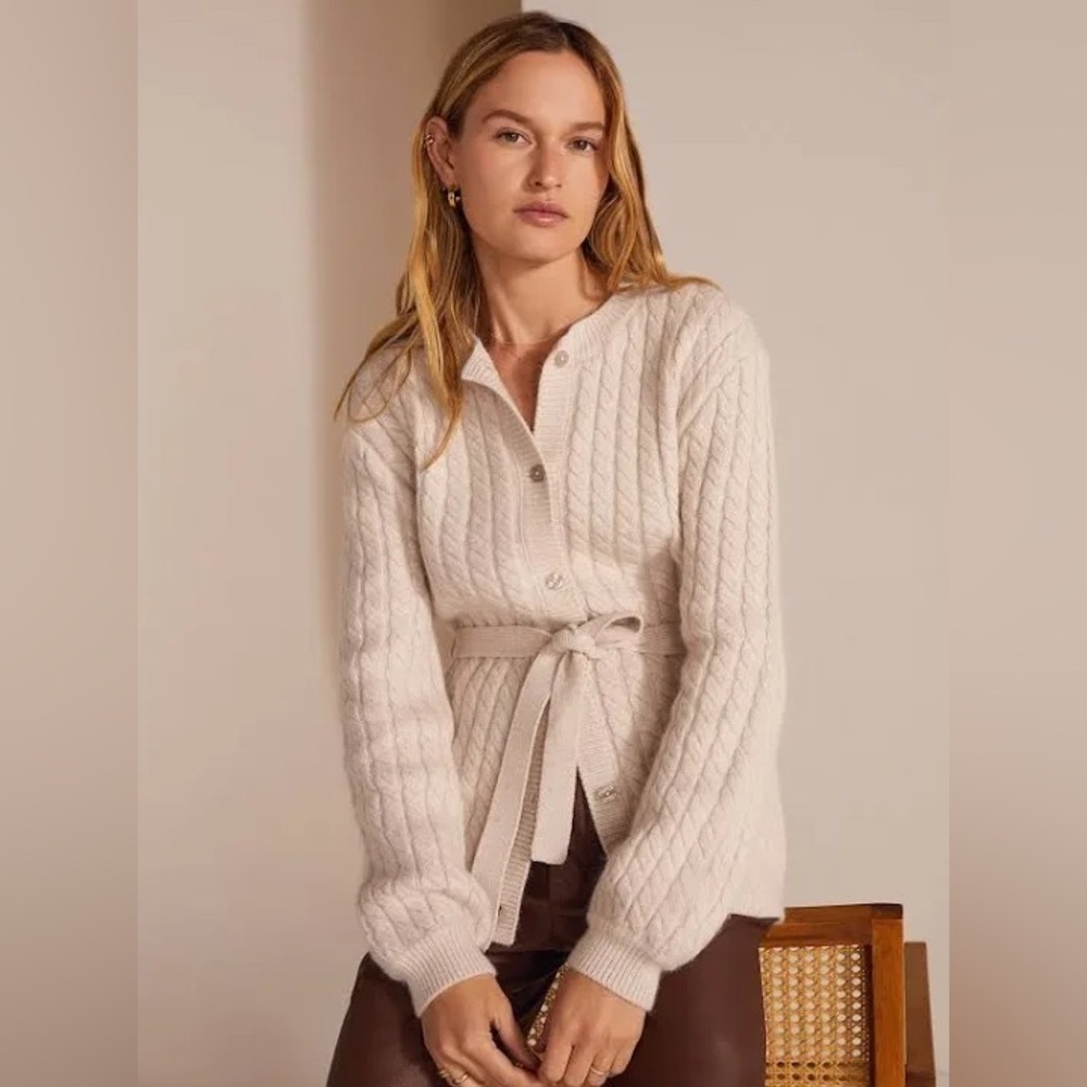 Favorite Daughter  The Ginger Belted Cardigan in Basmati